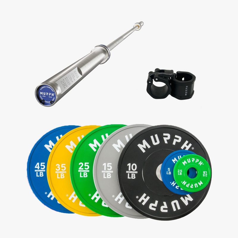 Competition bumper plates kit 2.0 MURPH® 275lbs avec barre