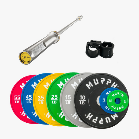 Competition bumper plates kit 2.0 MURPH® 385lbs avec barre