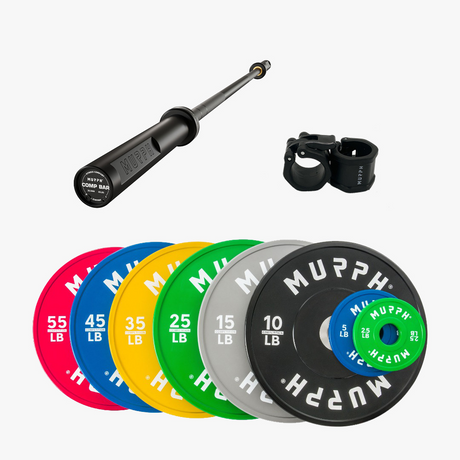 Competition bumper plates kit 2.0 MURPH® 385lbs avec barre