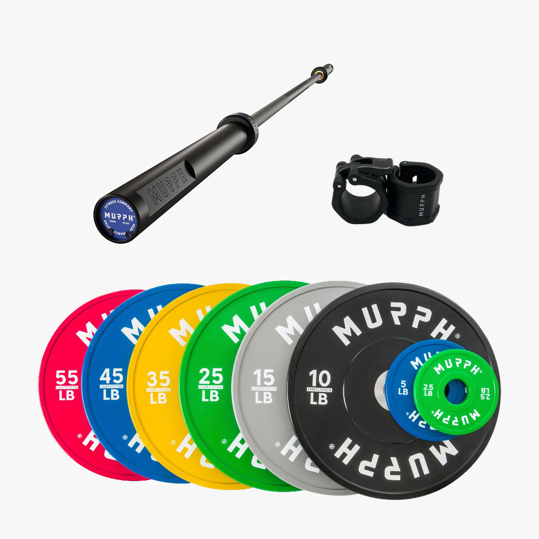 Competition bumper plates kit 2.0 MURPH® 385lbs avec barre