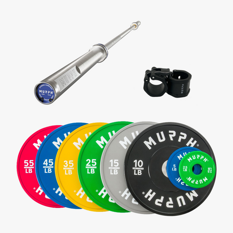 Competition bumper plates kit 2.0 MURPH® 385lbs avec barre