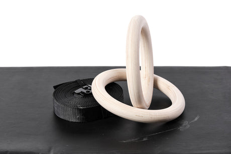 Anneaux gymnastique Elite en bois MURPH - Noir