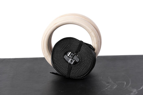Anneaux gymnastique Elite en bois MURPH - Noir