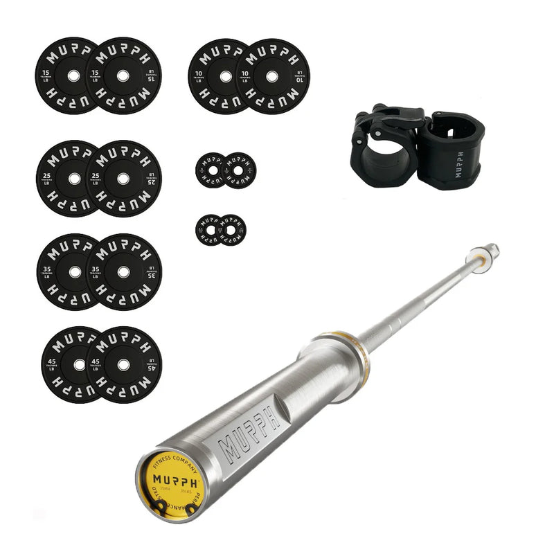 Training bumper plates kit 4.0 Murph 275lbs / Barre chrome